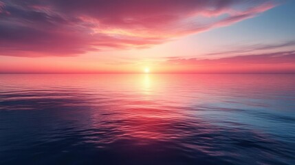 Obraz premium Serene sunset over calm ocean