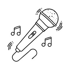 karaoke microphone icon, karaoke microphone vector illustration-simple illustration of karaoke microphone, perfect for karaoke microphone logos and icons