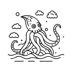 kraken icon, kraken vector illustration-simple illustration of kraken, perfect for kraken logos and icons