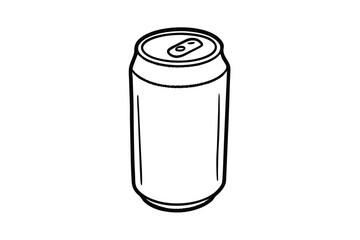 A black and white line art drawing of a soda can.eps
