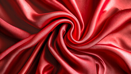 Fototapeta premium Graceful flow of luxurious red silk fabric