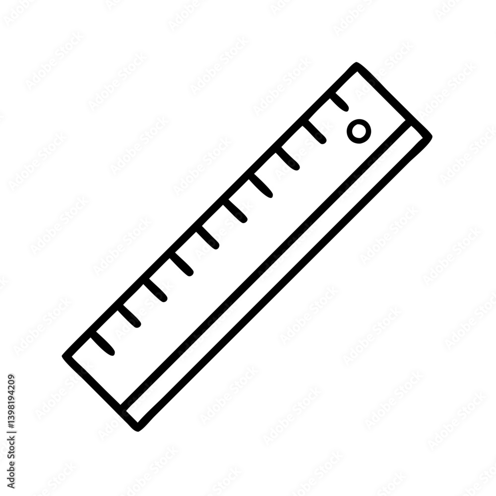 Poster measuring ruler vector icon for length measurement tool and straight edge tool use