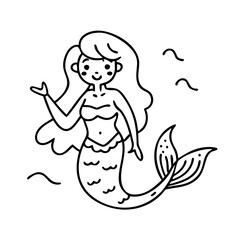 mermaid icon, mermaid vector illustration-simple illustration of mermaid, perfect for mermaid logos and icons