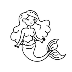 mermaid icon, mermaid vector illustration-simple illustration of mermaid, perfect for mermaid logos and icons