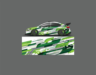 Car livery graphic vector. Abstract graphic design of racing vinyl sticker for racing car
