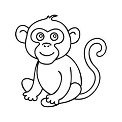 monkey icon, monkey vector illustration-simple illustration of monkey, perfect for monkey logos and icons