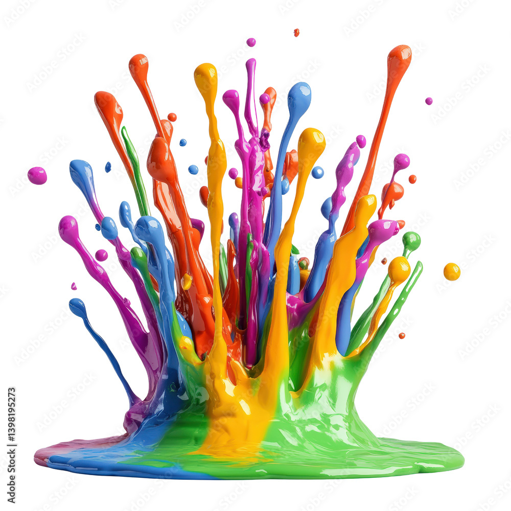 Aufkleber a bright and colorful splash of paint creating an eye-catching artistic effect against a simple back