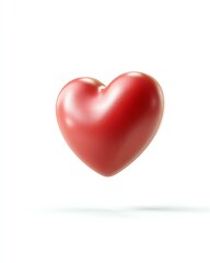A glossy red heart symbol representing love.