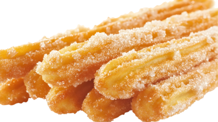 Sugarcoated Churros with closeup shot.