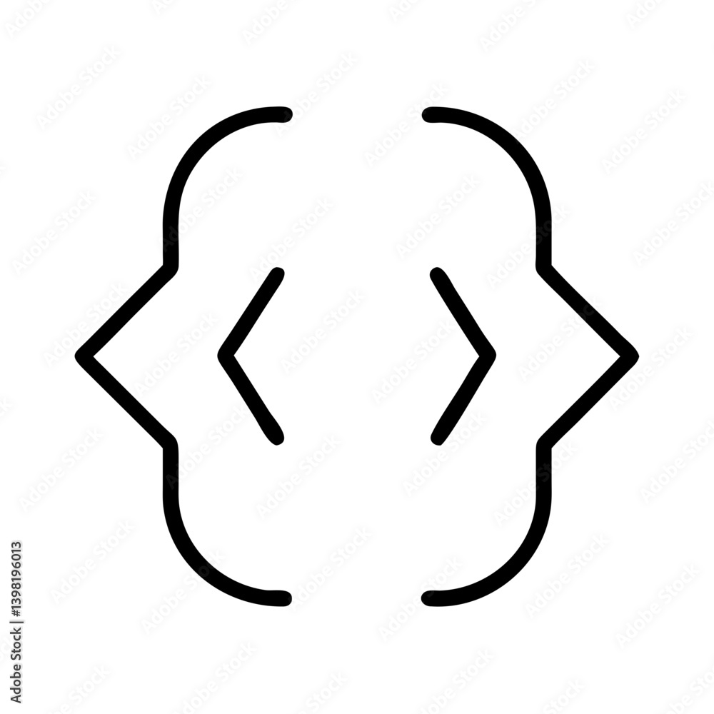 Poster Curly brackets programming code symbol vector icon for web development design