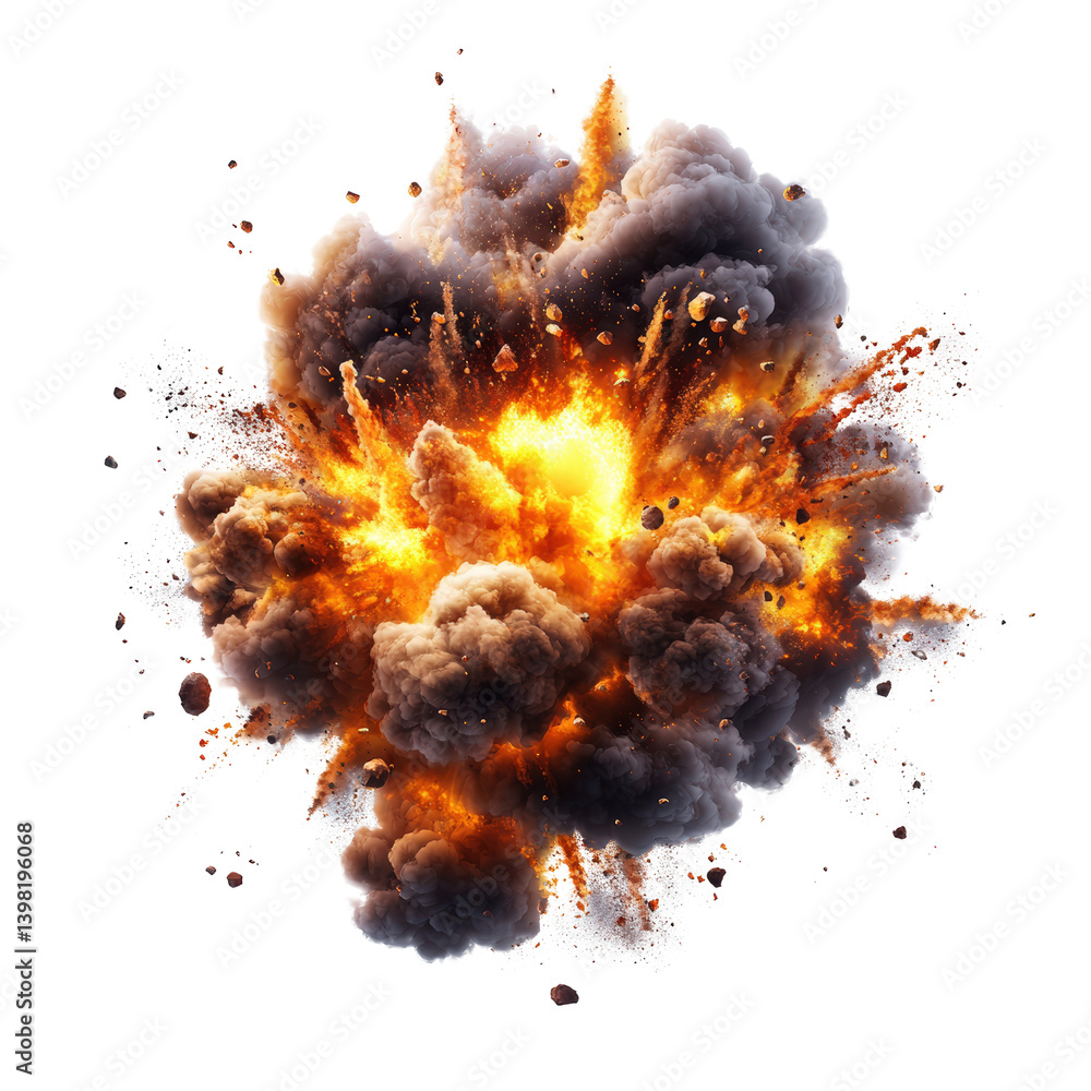 Aufkleber fiery fireball erupting against a dark background creating a stunning visual contrast and captivatin
