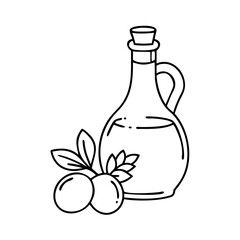 olive oil bottle icon, olive oil bottle vector illustration-simple illustration of olive oil bottle, perfect for olive oil bottle logos and icons