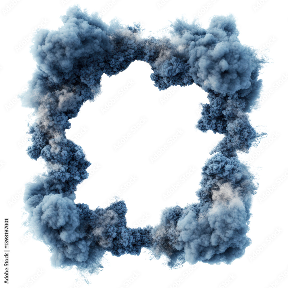 Aufkleber circular smoke pattern forming a mysterious and ethereal shape against a dark background in a captiv