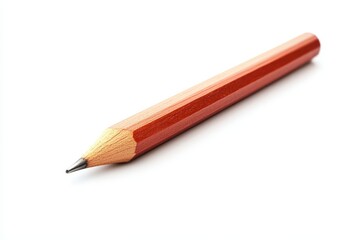 Red pencil on white background