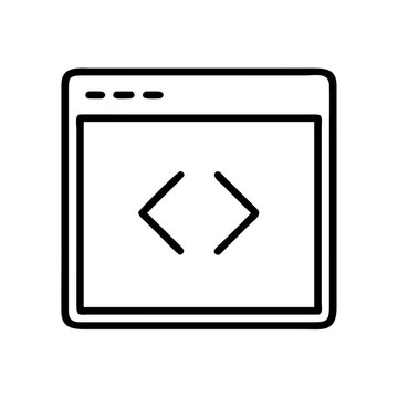 Web development icon for coding and programming with html css javascript code
