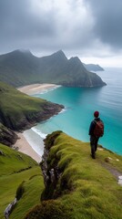 Fototapeta premium Coastal Hike with a View