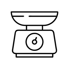 Kitchen scale outline vector illustration for food weight measurement tool icon