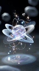 Modern abstract depiction of atomic structure.