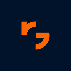 Orange And Dark Blue Abstract Geometric Logo Design