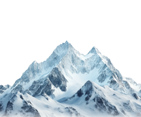 Majestic mountain landscape snowy peaks scenic view nature isolated on transparent background, png