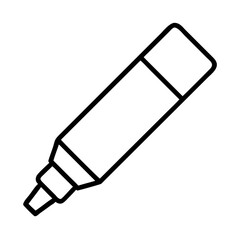 Illustration of a black marker for highlighting and drawing on paper or whiteboard