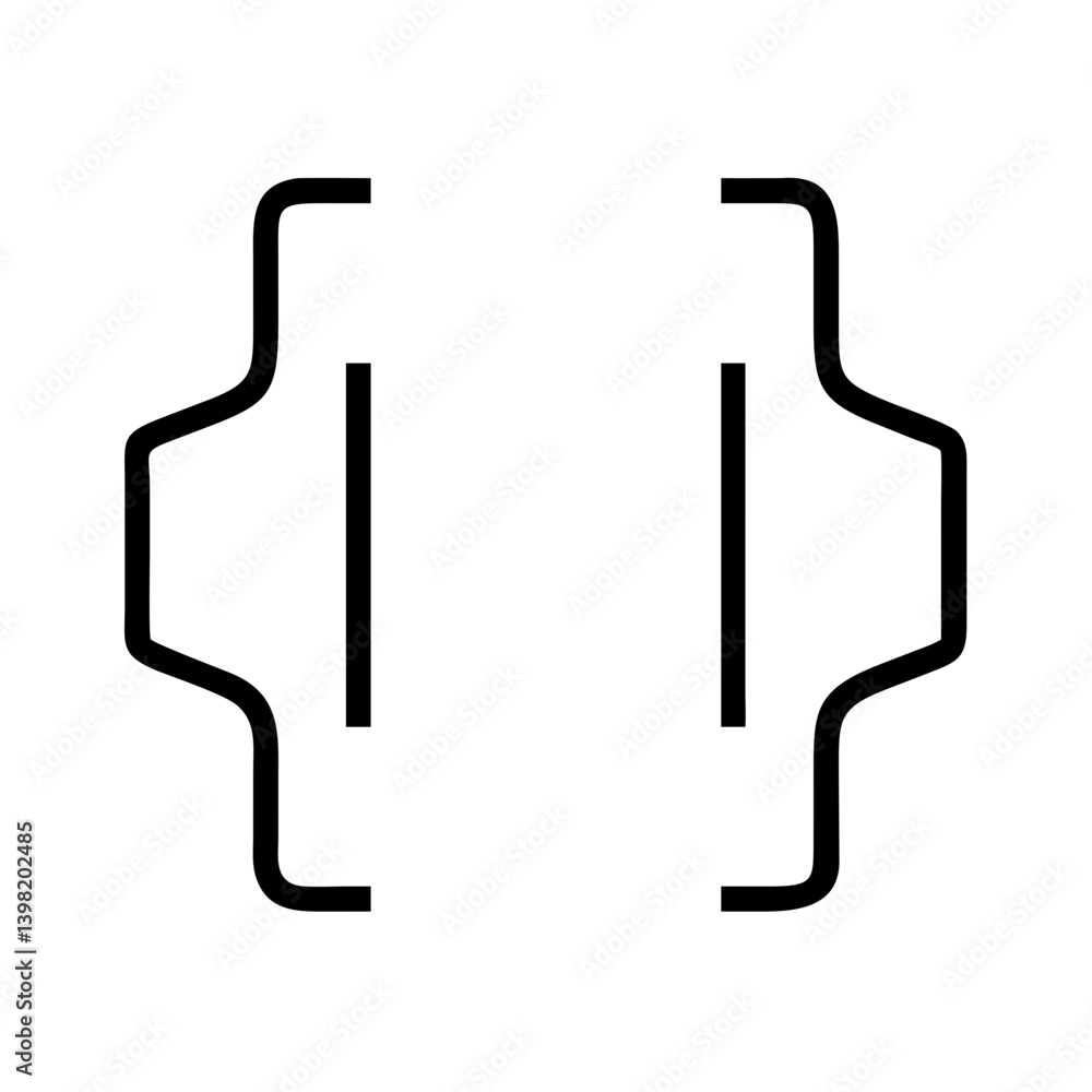 Poster curly brackets vector illustration, open and close brace symbol for programming code
