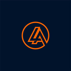 Orange Letter A Logo in a Circle on Dark Blue Background