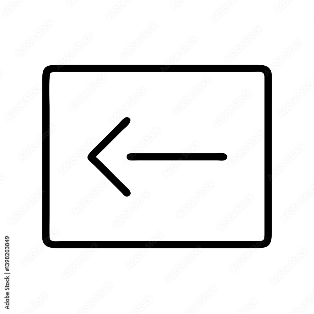 Poster back arrow key icon vector illustration simple left direction keyboard symbol design
