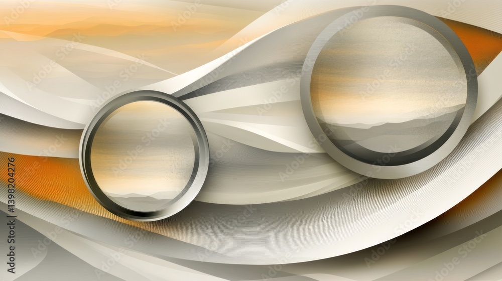 Poster abstract circles composition with subtle color gradients background