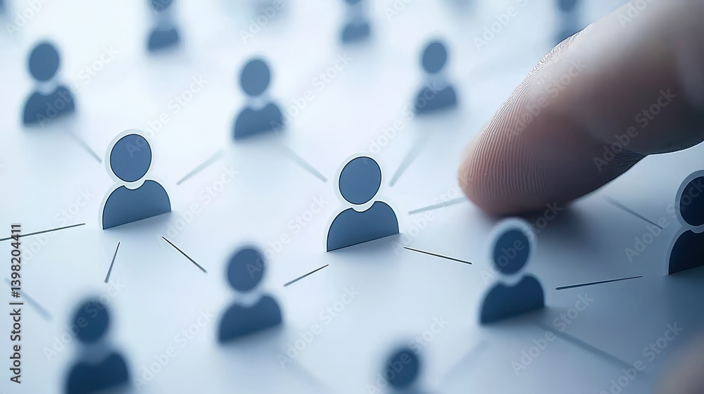 Poster connecting touch, symbolizing unity, teamwork and collaboration in a group setting