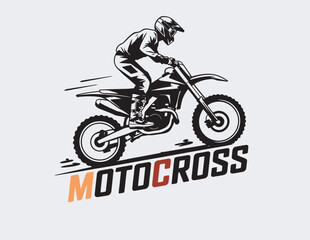 Motocross Rider Logo Design – Dirt Bike Vector Illustration for Racing & Sports Branding