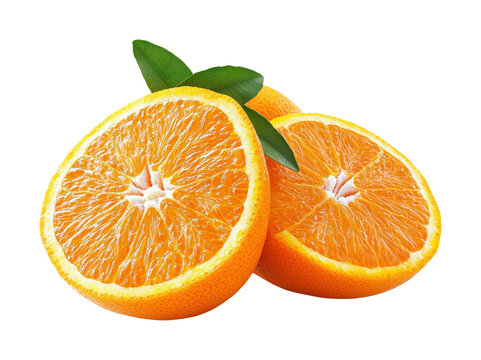 Fresh orange slices kitchen food bright isolated on transparent background, png