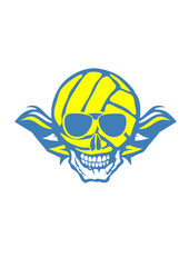 volley tete de mort aile volleyball logo club