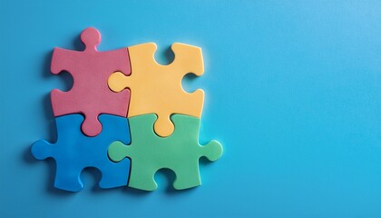 Obraz premium Colorful puzzle pieces fit perfectly