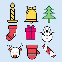 Pixel Art Christmas Icons: Festive Holiday Symbols