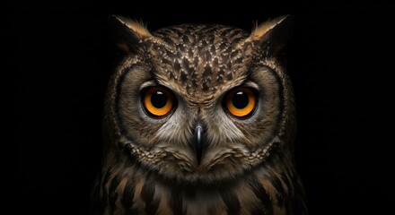 Ultra-Detailed Portrait of an Owl with Amber Eyes