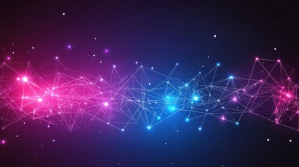 Abstract network connection structure with glowing nodes on dark background