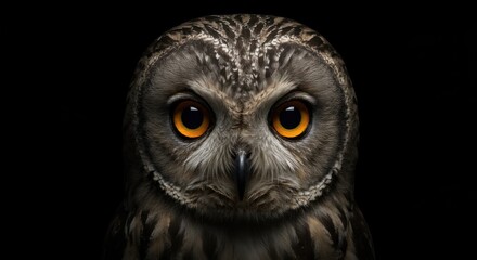 Obraz premium Ultra-Detailed Portrait of an Owl with Amber Eyes