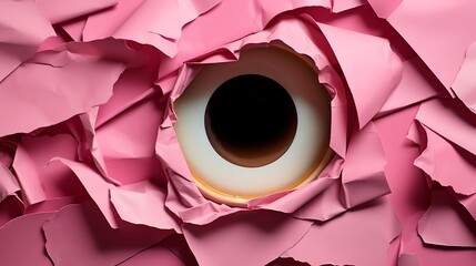 Pink Abstract Eye: A Surrealist Composition