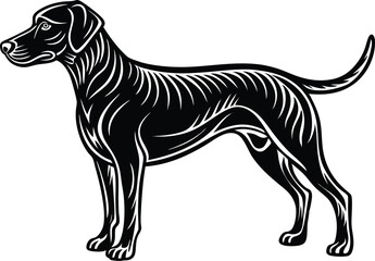 Obraz premium Elegant Black Dog Illustration
