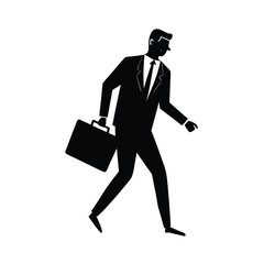 businessperson briefcase vector art silhouette