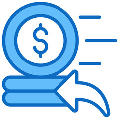 Roi Icon Financial Projection and Management Blue Fill Design Vector Concept