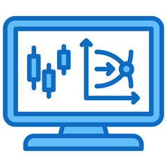 Break Even Point Icon Financial Projection and Management Blue Fill Design Vector Concept