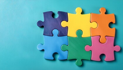 Obraz premium Colorful puzzle pieces fit perfectly