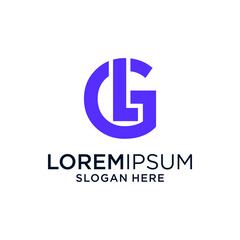 Obraz premium Purple Geometric Letter G Logo Design