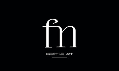 MF, FM, M, F abstract letters logo monogram