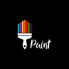 Rainbow Paintbrush House Logo Design