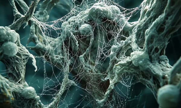 Spooky, tangled web, mysterious, dark forest
