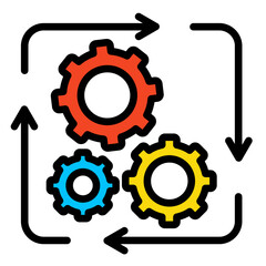 Workflow Automation  Icon Element For Design	