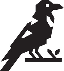 Crow Sharp Edged Blocks Logo Vector